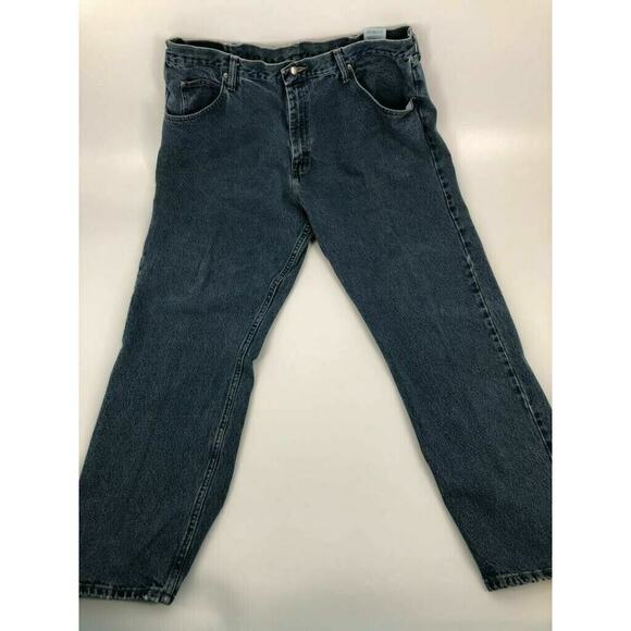Wrangler Denim Jeans Men 40X32 Straight Leg Relaxed Fit Pockets Stonewash   Blue - Picture 4 of 5